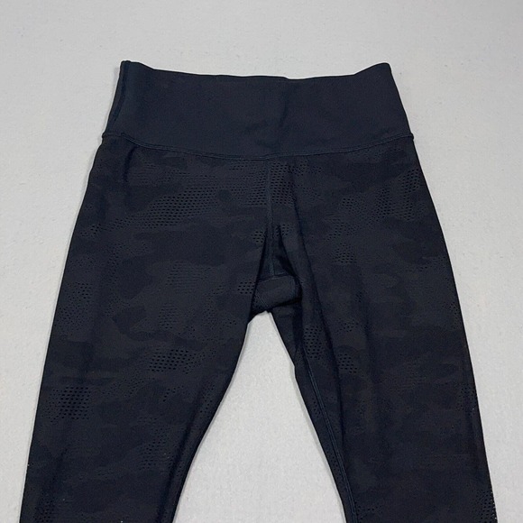 Athleta Pants Women Medium Black Leggings Phenom Camo 7/8 Tight Gym 28x24 - Picture 2 of 13